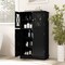Black MDF Floor Cabinet with 5-Tier Shelves, Adjustable Storage and Safety Locks
